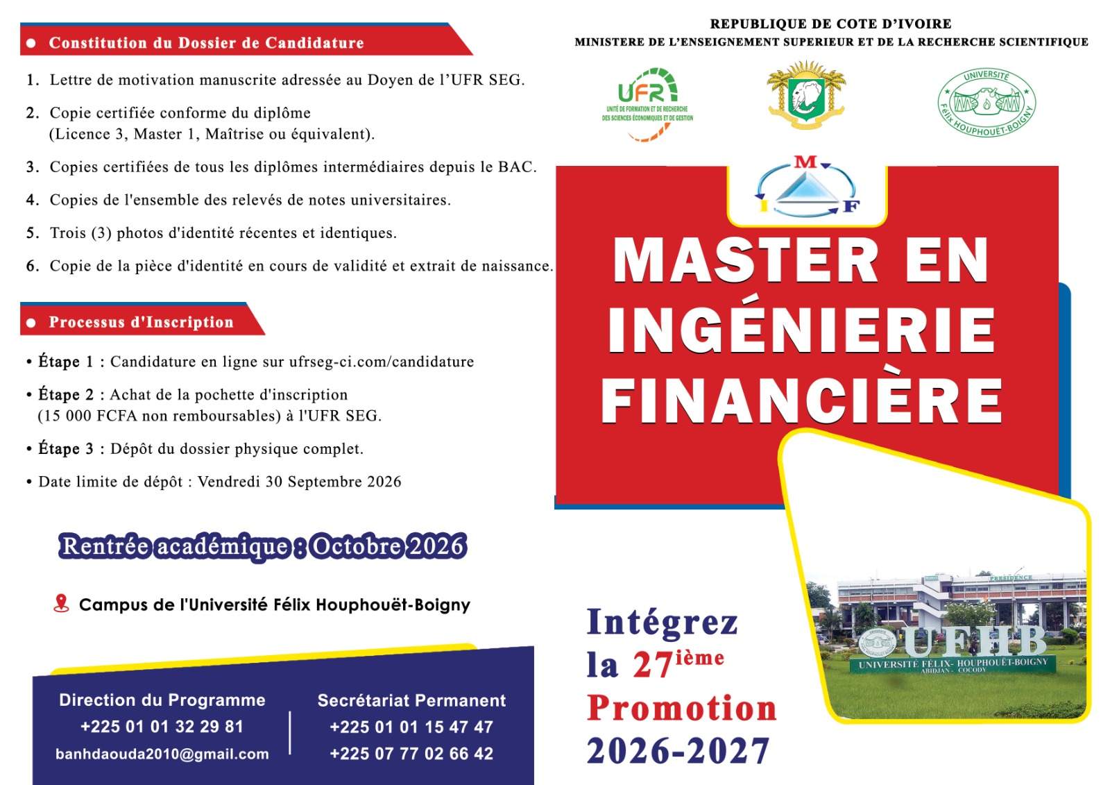 LE MASTER INGENIERIE FINANCIERE RECRUTE